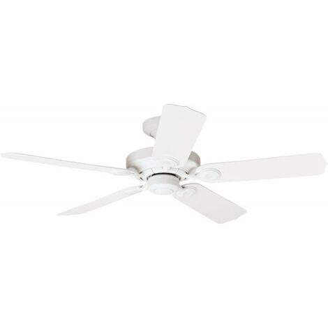 Pepeo Extra Flacher Deckenventilator Pepeo Kisa Deluxe Nickel Gebürstet Flügel Weiß - Ahorn Mit