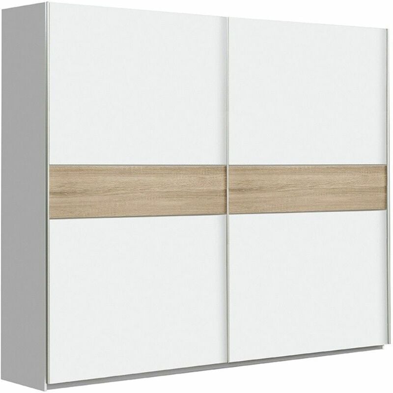 Home Heavenly® - Armario ropero 220 cm 2 Puertas correderas Winter. Armario para Dormitorio o vestidor. Color: Blanco