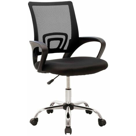 Home Heavenly® - Silla escritorio juvenil NALA, silla oficina giratoria y regulable en altura, en tejido 3D. 100x52x56 cm.  Color: Negro