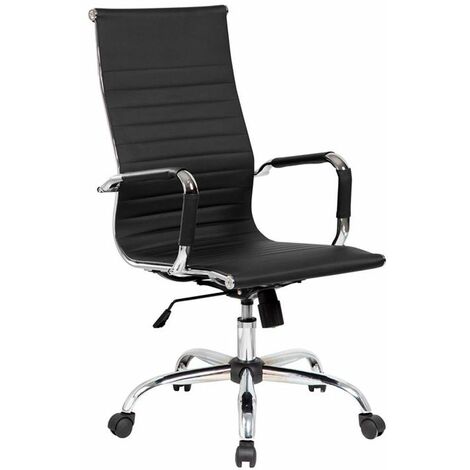 Home Heavenly® - Silla escritorio ergonómica ANDY, silla oficina giratoria con respaldo alto. 115x60x66 cm. Negro (1/5)