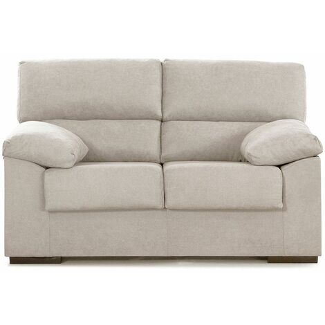 Home Heavenly® - Sofá DENVER, estructura de madera y tapizado antimanchas desenfundable.  2 Plazas, color Beige
