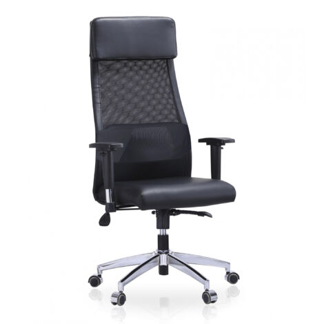 Home Heavenly® - Silla de oficina AIRE silla giratoria elevable y reclinable  Color: Negro (1/4)