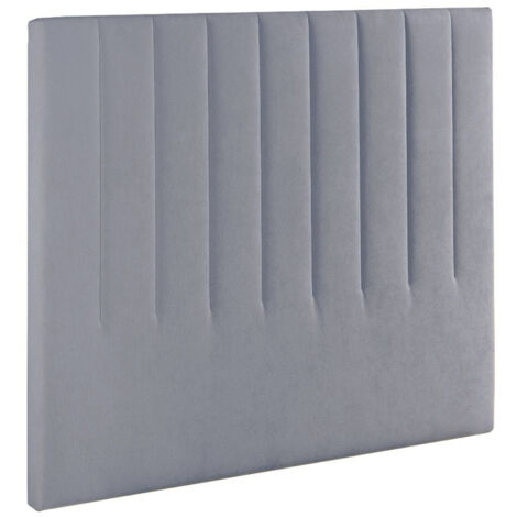 Home Heavenly® Cabecero Tapizado Amex – Cabezal de cama Acolchado con franjas verticales, Textura Suave Sin Montaje, 150x120 cm Color : Tela Gris