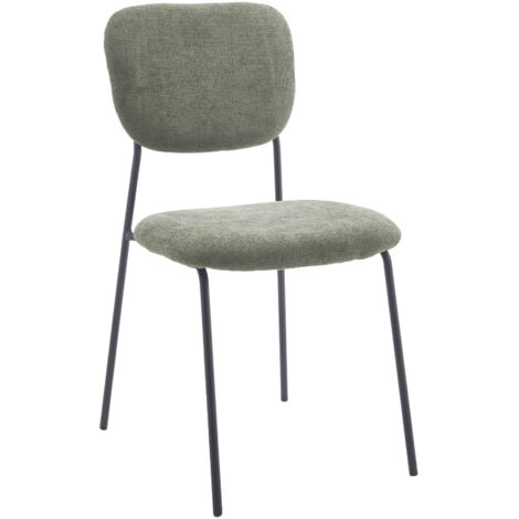 Home Heavenly® Pack 4 Sillas Tull – Sillas Apilables con Estructura Metálica, Tapizado en Tela Poliéster, Diseño Moderno para Co  Color : Verde