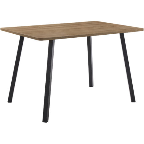 Home Heavenly® Mesa de Comedor Emma – Diseño Compacto Moderno, Tapa en Melamina y Patas Metálicas Negro Mate,  Capacidad 4 Perso  Color : Roble Negro (120 X 80 cm)