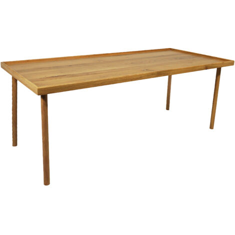 Home Heavenly® - Mesa centro FRESA de madera maciza natural, diseño redondeado, 2 tamaños combinables tipo nido.  Color: Acacia 120 x 55 cm (1/5)