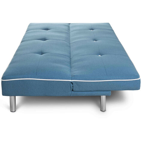 Home Heavenly®- Sofá Cama SOL Clic Clac 3 plazas, económico, Moderno, Plegable  Color: Azul