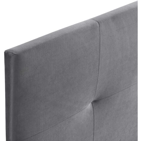 Home Heavenly®- Cabecero cama tapizado JENSEN, acolchado, cama individual o matrimonial, no incluye herrajes  105 cm Color: Gris