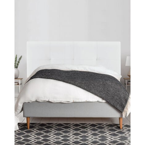 Home Heavenly®- Cabecero cama tapizado JENSEN, acolchado, cama individual o matrimonial, no incluye herrajes  105 cm Color: Blanco