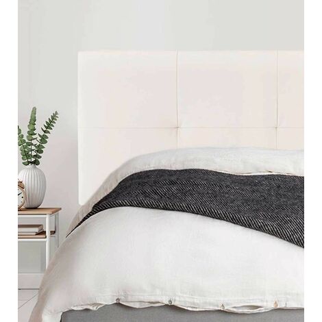 Home Heavenly®- Cabecero cama tapizado JENSEN, acolchado, cama individual o matrimonial, no incluye herrajes  105 cm Color: Blanco