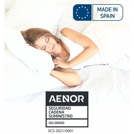 Home Heavenly® - Funda de colchón elástica Alba, funda ajustable con  cremallera reforzada, fabricada en España