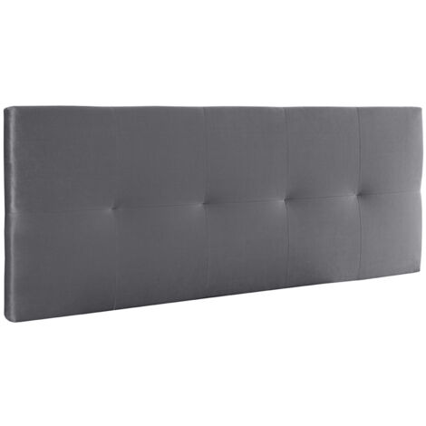 Home Heavenly®- Cabecero cama tapizado JENSEN, acolchado, cama individual o matrimonial, no incluye herrajes 150 cm Color: Gris