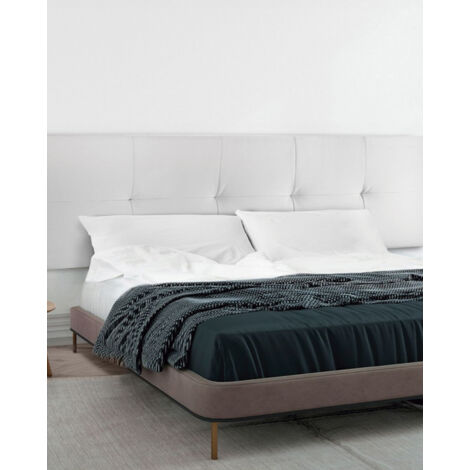 Home Heavenly®- Cabecero cama tapizado JENSEN, acolchado, cama individual o matrimonial, no incluye herrajes  150 cm Color: Blanco