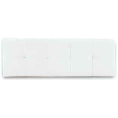 Home Heavenly®- Cabecero cama tapizado JENSEN, acolchado, cama individual o matrimonial, no incluye herrajes  150 cm Color: Blanco