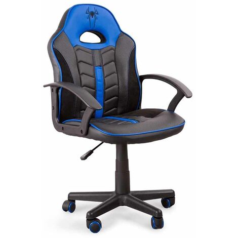 Home Heavenly® - Silla Gaming WIN, Silla escritorio para niños, con Ruedas, para Estudio, habitación Juvenil,  Color: Azul