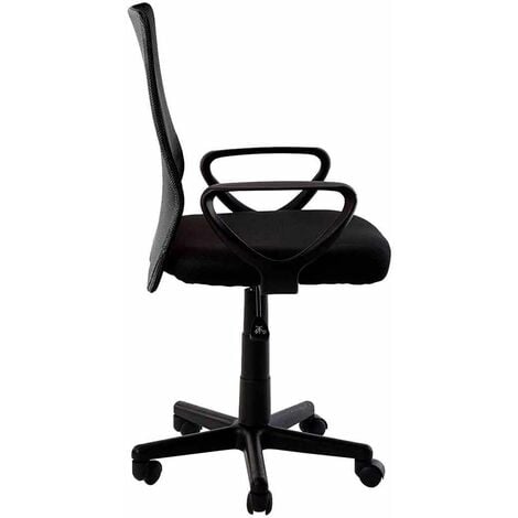 Home Heavenly®- Silla escritorio Maya, silla de oficina pequeña. Respaldo  malla transpirable. Color: Negro