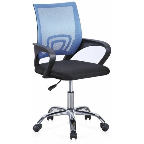 Home Heavenly®- Silla escritorio juvenil VERA, silla escritorio con asiento regulable con respaldo en tejido 3D.  Color: Azul