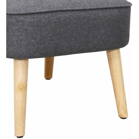 Home Heavenly® - Butaca de diseño DAVEN, Sillón con Patas de Madera, Estilo nórdico, tapizado Antimanchas  Color: Gris