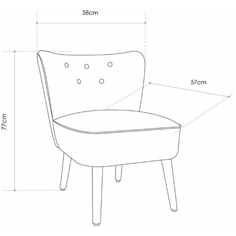Home Heavenly® - Butaca de diseño DAVEN, Sillón con Patas de Madera, Estilo nórdico, tapizado Antimanchas  Color: Gris