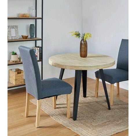 Home Heavenly® - Mesa Comedor Redonda Extensible Estilo Industrial ...