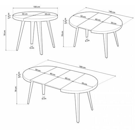 Home Heavenly® - Mesa Comedor Redonda Extensible Estilo Industrial ...