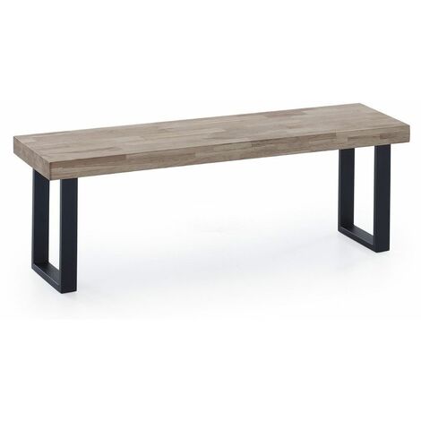Home Heavenly® - Banco asiento DAREK. Banqueta comedor y cocina. Banco recibidor y pie de cama. 120 cm ancho. Color: Roble Honey - Negro