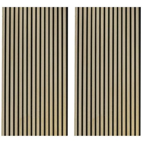 Home Heavenly® - Pack 2 paneles acústicos decorativos, reduce eco y sonido de la habitación. Color: Roble Nordish - Negro, Medida: 120x60 cm (1/5)