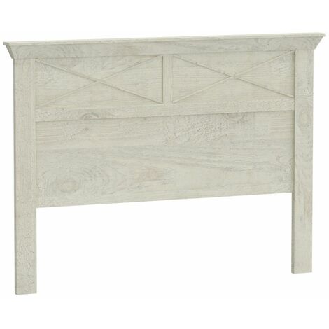 Home Heavenly® - Cabecero cama KAREN de 165, para camas de matrimonio, estilo rústico moderno. Color: Blanco Pino (1/5)