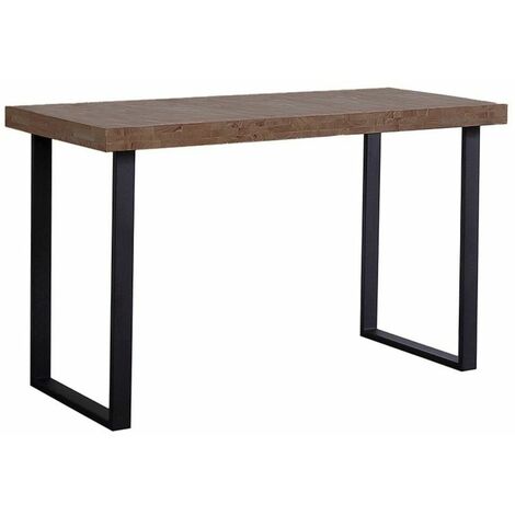Home Heavenly® - Mesa de estudio Darek, Escritorio industrial, Tabla madera, Patas metal  Color: Roble Americano - Negro
