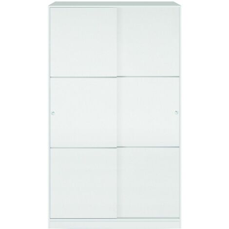 Armario puertas correderas barra + 3 estantes 180 cm blanco