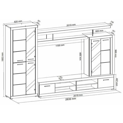 Mueble de Salon Completo 260cm color Cambrian