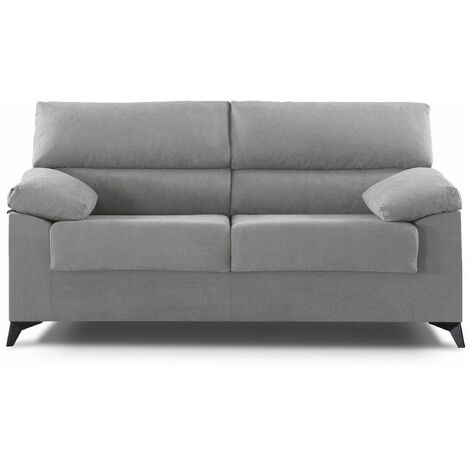 Home Heavenly® - Sofá HILTON, estructura de madera y tapizado antimanchas desenfundable. Color : 3 Plazas Gris
