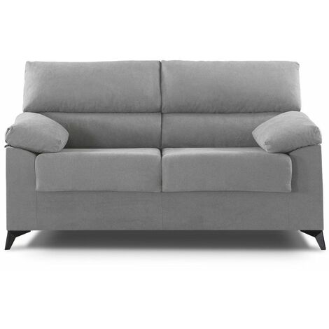 Home Heavenly® - Sofá HILTON, estructura de madera y tapizado antimanchas desenfundable. Color : 2 Plazas Gris