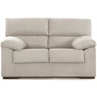 Home Heavenly® - Sofá DENVER, estructura de madera y tapizado antimanchas desenfundable. 2 Plazas, color Beige