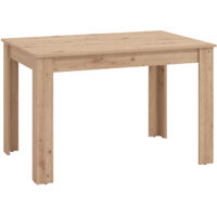 Home Heavenly® - Mesa extensible Nerea 120–160 cm, diseño moderno y funcional con tablero laminado fácil de limpiar. Color: Roble