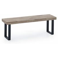 Home Heavenly® - Banco asiento DAREK. Banqueta comedor y cocina. Banco recibidor y pie de cama. 120 cm ancho. Color: Roble Honey - Negro