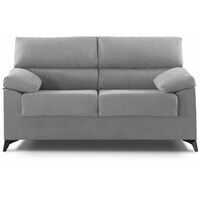 Home Heavenly® - Sofá HILTON, estructura de madera y tapizado antimanchas desenfundable. Color : 2 Plazas Gris