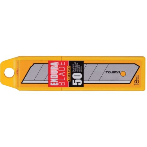 Tajima Lames de rechange Lames pour cutter Lame 18 mm 50 pièces dans étui rigide