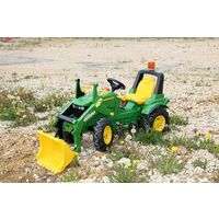 Rolly Toys Tracteur à pédales, tracteur John Deere 7930, chargeur frontal, treuil, 3-8 ans