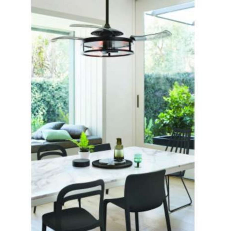 Ventilateur de plafond Fanaway Industri Noir 122 cm avec éclairage et