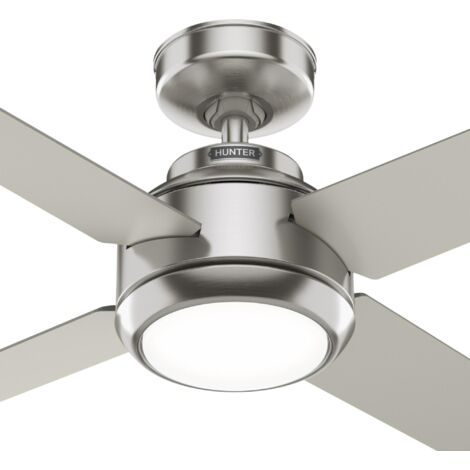 Ventilateur De Plafond FARO LANTAU 132 Cm Nickel Mat - Moteur DC, Télécommande, 6 Vitesses | Bois Noyer, Fonction Hiver/été