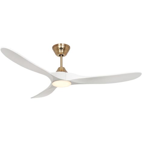 Ventilateur De Plafond Avec Lumière LED CasaFan Eco Genuino - Blanc/noyer - Diamètre 152 Cm - Télécommande - Neuf