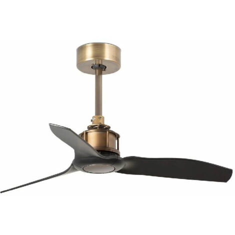 Faro Just Fan Xs - Ventilateur de plafond vieil or 3 lames pales noires 81cm (1/5)