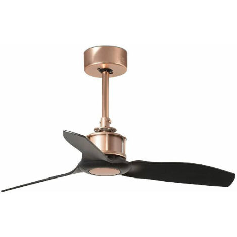 Faro Just Fan Xs - Ventilateur de plafond cuivre 3 lames pales noires 81cm