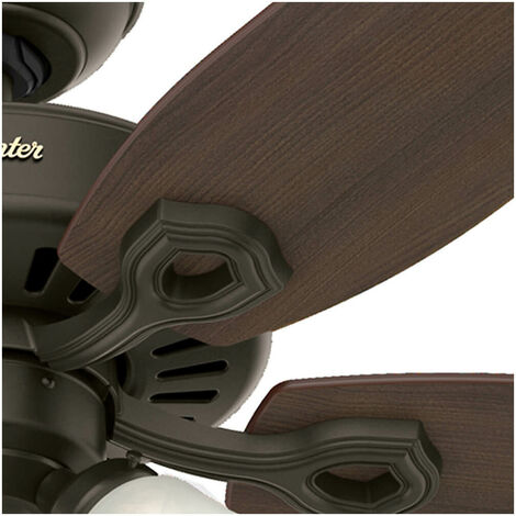 Ventilateur De Plafond Hunter Protos 132cm Bronze, Sans Lumière, Interrupteur Mural