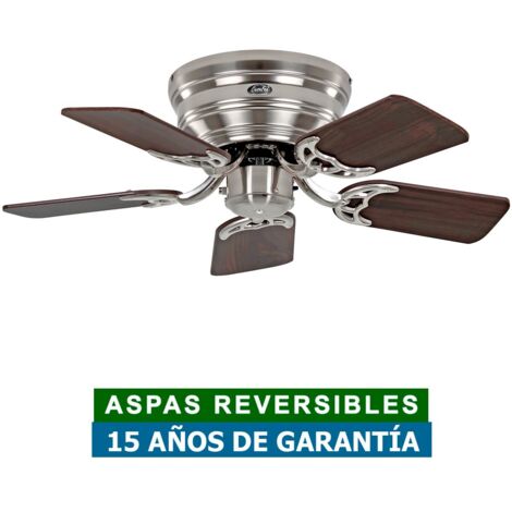 Ventilateur de plafond CasaFan 5075051 CLASSIC FLAT 75cm noyer ou hêtre / chrome satiné