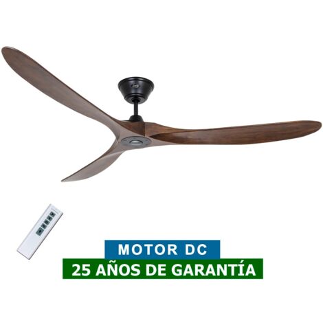 Casafan – Ventilateur de plafond 318017 180 cm – 3 pales en bois noyer – Moteur silencieux 30W – 6 vitesses avec télécommande – Fonction été/hiver