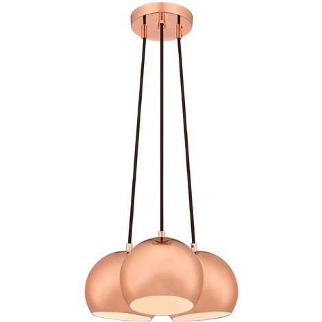 Suspension Groupe 3 Ampoules Cuivre (1/4)