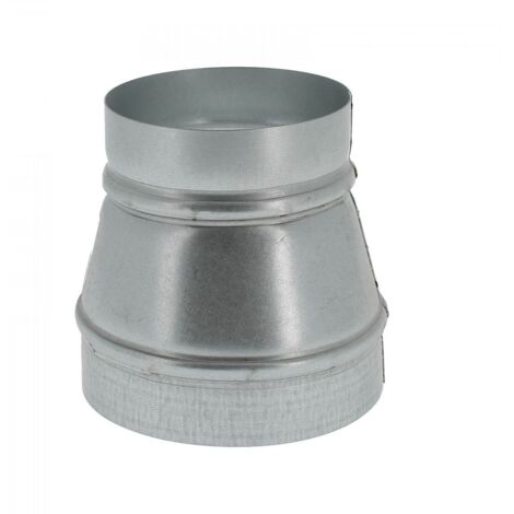 Vents – Raccord réducteur 100/80 mm – Acier galvanisé – Réduction symétrique pour conduits VMC – Longueur 115 mm