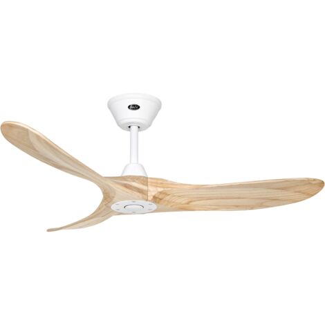 Casafan – Ventilateur de plafond 122 cm – Moteur DC silencieux – 6 vitesses – Télécommande incluse – Couleur blanc mat et bois naturel